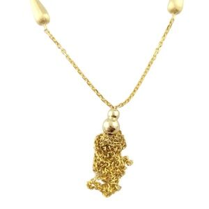 14K Yellow Gold Y Dangle Necklace #16787